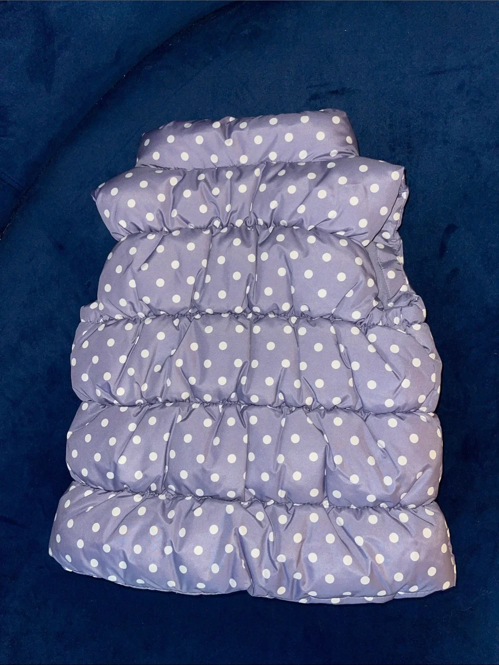 GAP Lavender and White Polka Dot Puffer Vest - Kids Pajamas